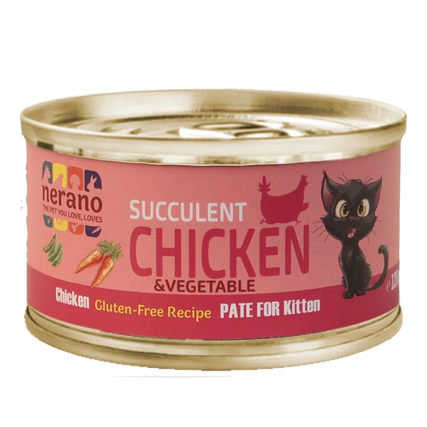 کنسرو بچه گربه نرانو مدل پته طعم مرغ و سبزیجات
